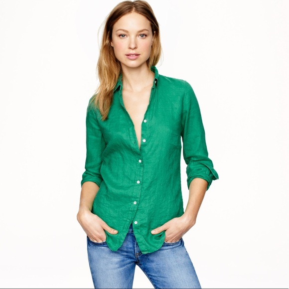 J.crew perfect linen shirt, 100% linen, size 000 - Picture 1 of 2